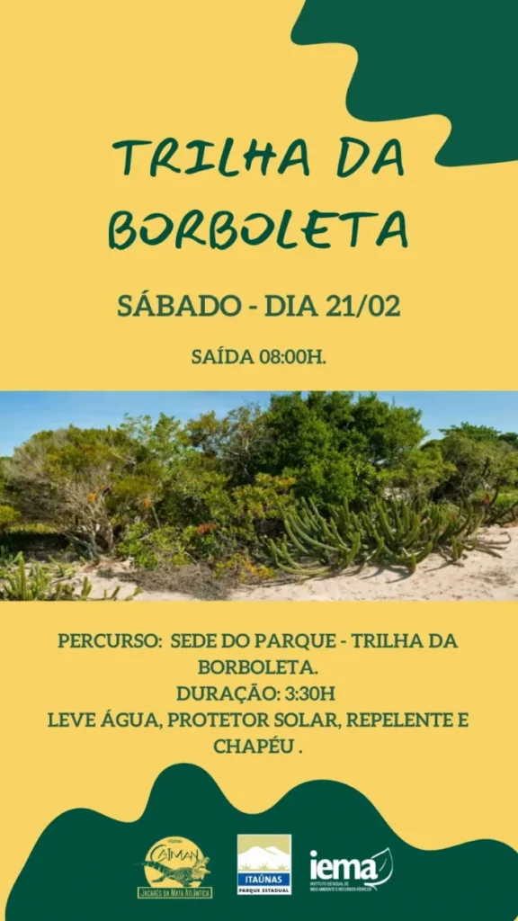 Parque Estadual Itaúnas: Trilha Interpretativa da Borboleta na Temporada de Verão 2026