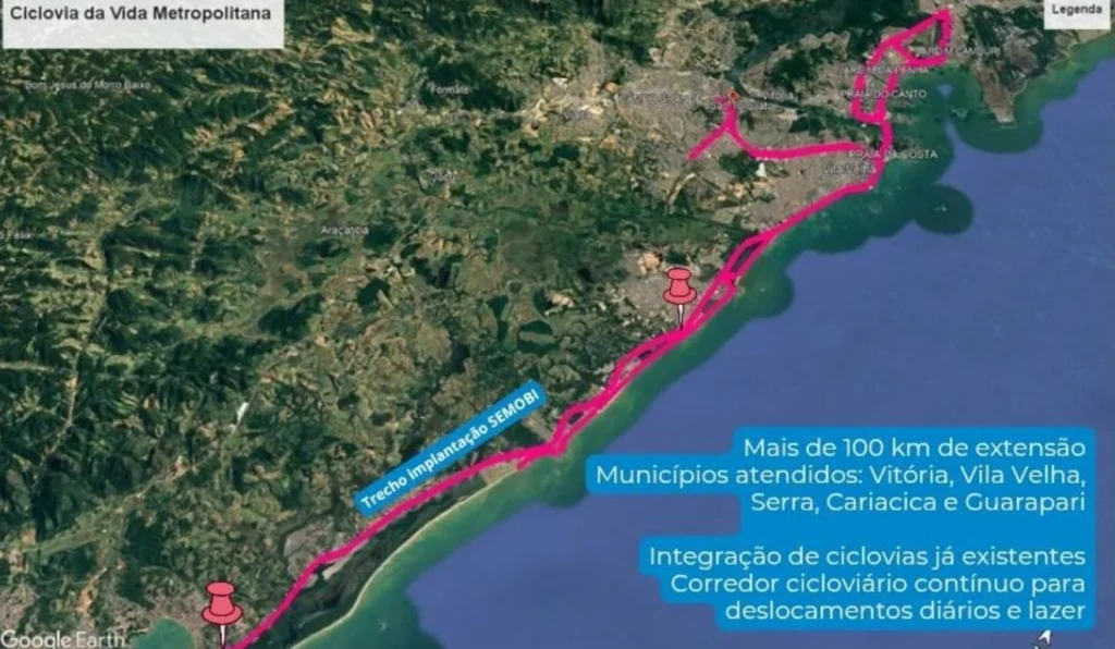 Grande Vitória: 100 km de Ciclovias Interligadas até 2028 Transformarão Mobilidade