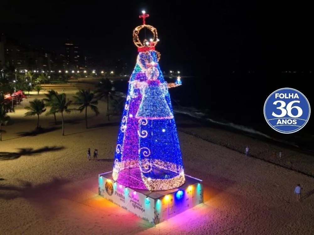 Vila Velha Ilumina Nossa Senhora da Penha com Imagem Gigante; Conheça a Programação Vila Velha Ilumina Nossa Senhora da Penha com Imagem Gigante; Conheça a Programação